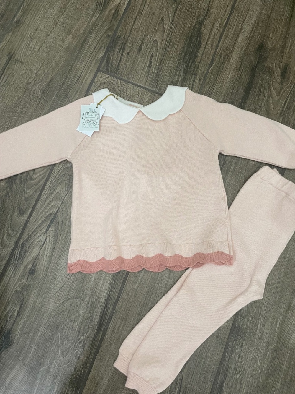 Feltman Brothers Scalloped Contrast Trim Knit Set 18mo